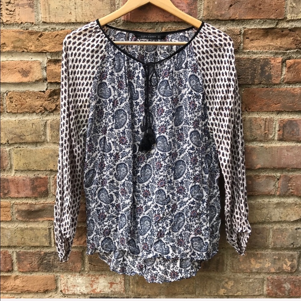 Zara Woman Paisley Print Blouse